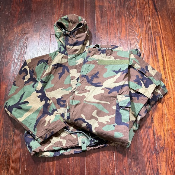 Military Other - US Military Woodland Camo Chemical Protective Overgarment Jacket Pants Set Large